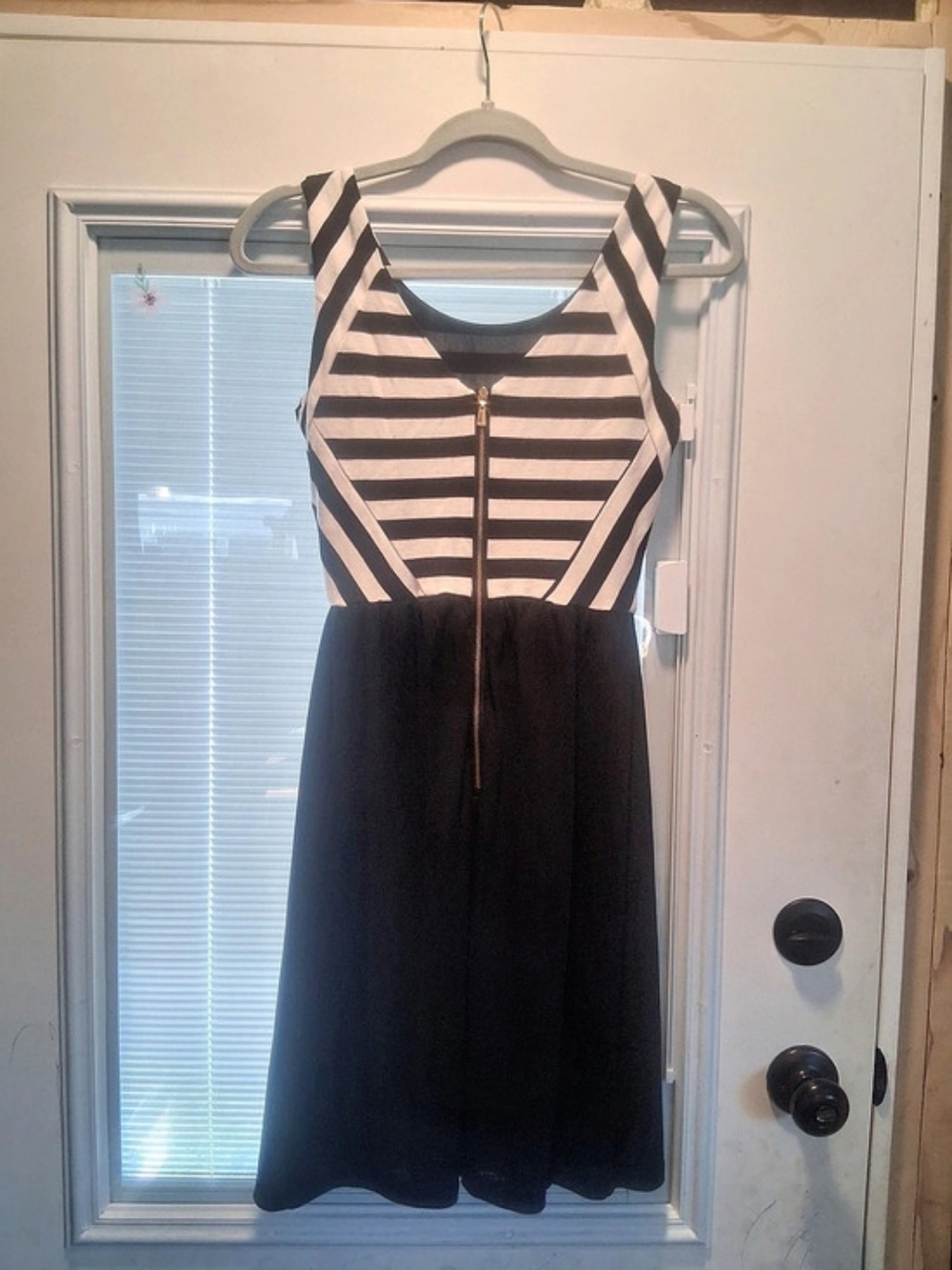 Striped Maxi Dress in Black & Pink Like New